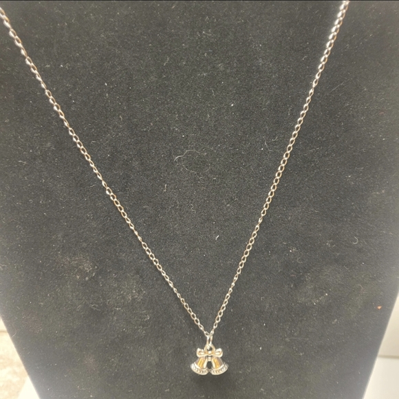 Silver Chain and Silver Christmas Bell Charm Necklace - Picture 6 of 10